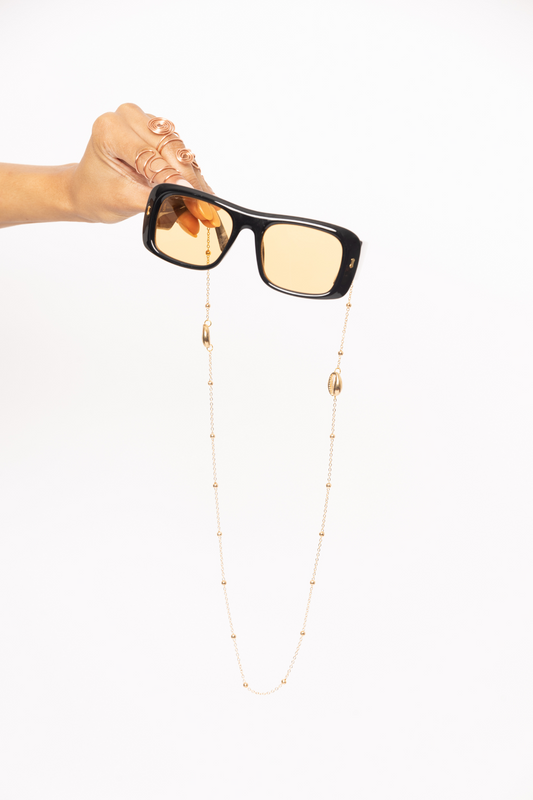 Gold Cowrie Eyeglass Chain